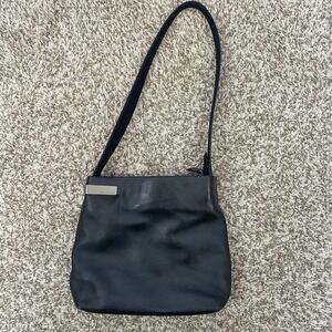 Vintage Jones New York Black Genuine Leather Square Shoulder Purse